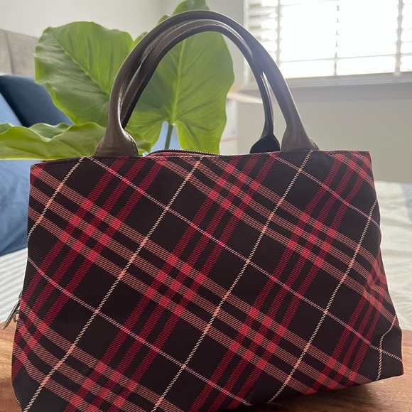 Burberry blue label nova check red and brown mini tote - Picture 2 of 12